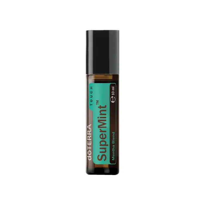 Frasco de Supermint Beadlet de doTERRA em fundo branco
